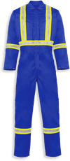 Am image of a Custom Big K Premium Blend Fire Retardant Coverall in Royal Blue!
