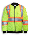 Am image of a Custom Big K Quilt Polyester Traffic Safety Jacket in Lime!