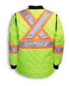 Am image of a Custom Big K Quilt Polyester Traffic Safety Jacket in Lime!