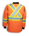 Am image of a Custom Big K Quilt Polyester Traffic Safety Jacket in Orange!