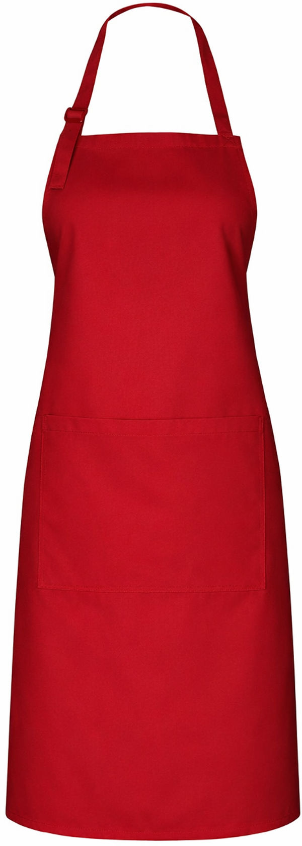 An image of a Custom Biz Collection Bib Apron in Red!