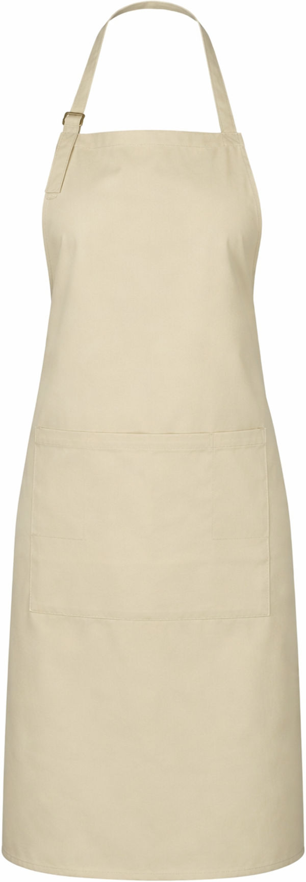 An image of a Custom Biz Collection Bib Apron in Stone!