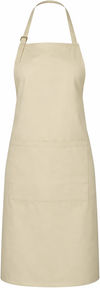 An image of a Custom Biz Collection Bib Apron in Stone!