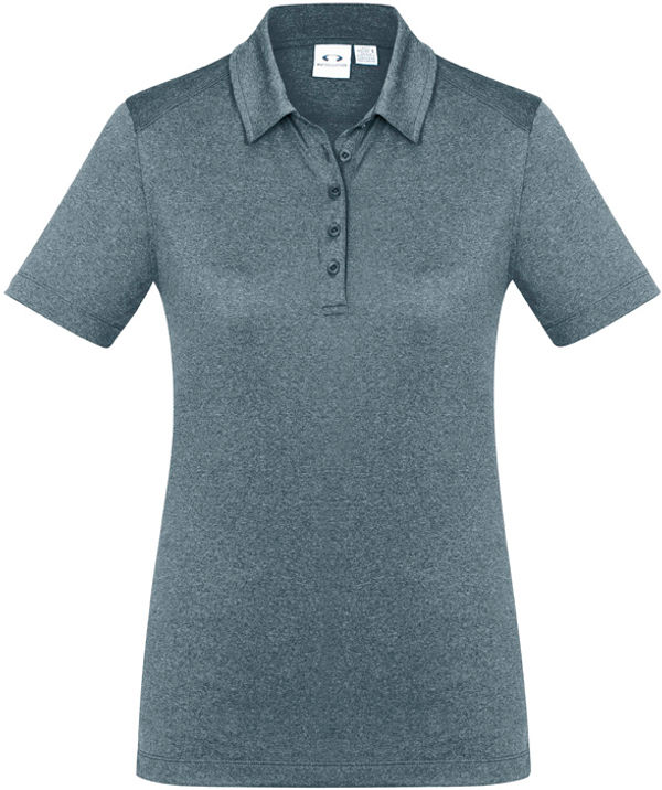 Am image of a Custom Biz Collection Ladies Aero Polo in Charcoal!