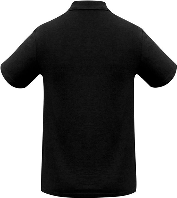 Am image of a Custom Biz Collection Mens Crew Short Sleeve Polo in Black!