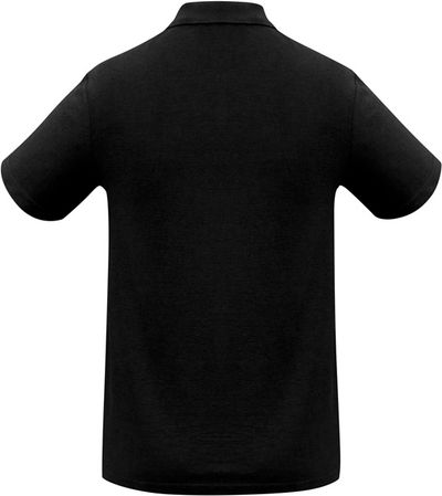 Am image of a Custom Biz Collection Mens Crew Short Sleeve Polo in Black!
