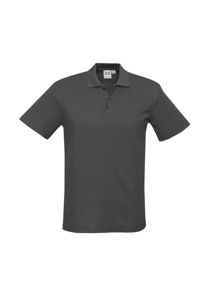 Biz Collection Mens Crew Short Sleeve Polo in Charcoal