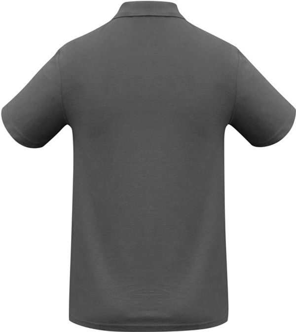 Am image of a Custom Biz Collection Mens Crew Short Sleeve Polo in Charcoal!
