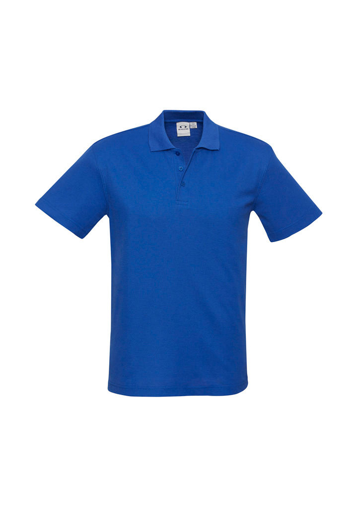 Biz Collection Mens Crew Short Sleeve Polo in Royal