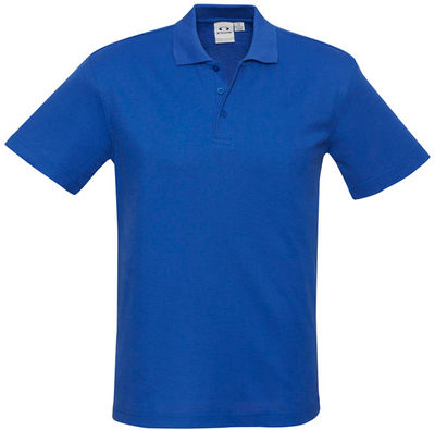 Am image of a Custom Biz Collection Mens Crew Short Sleeve Polo in Royal!