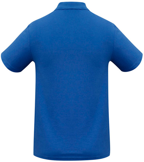 Am image of a Custom Biz Collection Mens Crew Short Sleeve Polo in Royal!