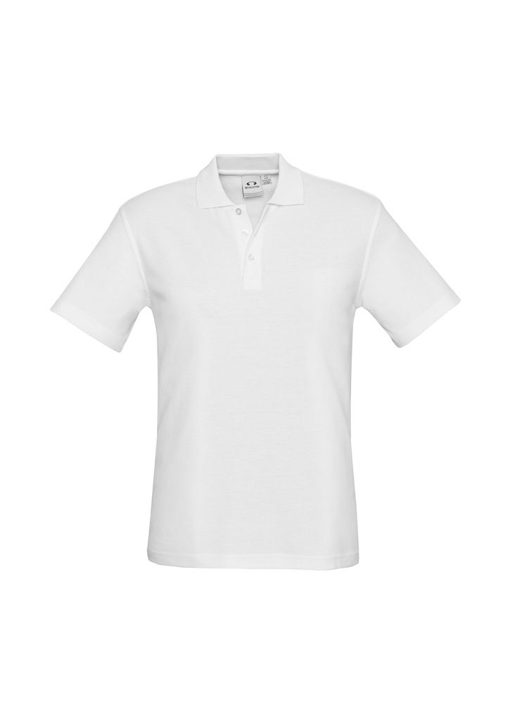 Biz Collection Mens Crew Short Sleeve Polo in White