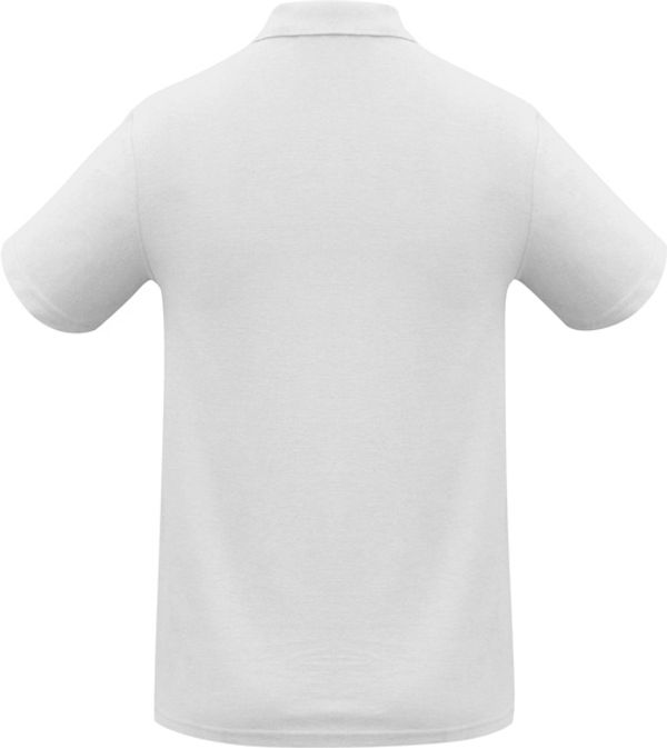 Am image of a Custom Biz Collection Mens Crew Short Sleeve Polo in White!
