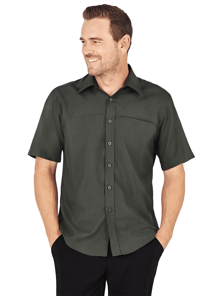Biz Collection Mens Plain Oasis Short Sleeve Shirt