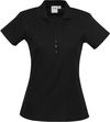 Am image of a Custom Biz Collection Womens Crew Short Sleeve Polo in Black!