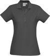 Am image of a Custom Biz Collection Womens Crew Short Sleeve Polo in Charcoal!