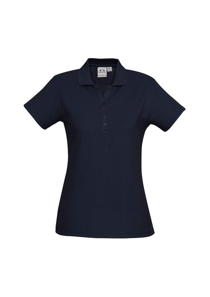 Biz Collection Womens Crew Short Sleeve Polo in Navy