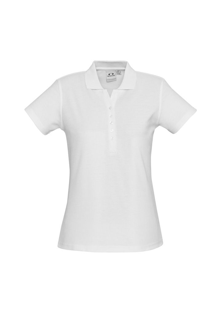 Biz Collection Womens Crew Short Sleeve Polo in White