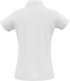 Am image of a Custom Biz Collection Womens Crew Short Sleeve Polo in White!