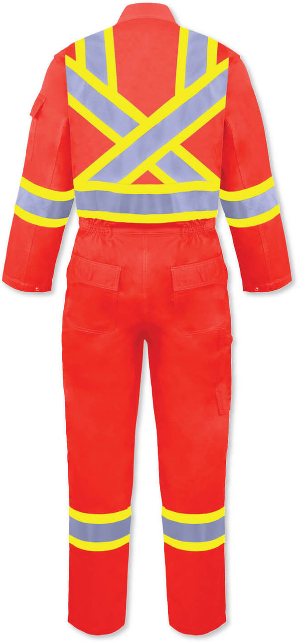 Am image of a Custom Big K 100 Cotton Fire Retardant Coverall in Orange!