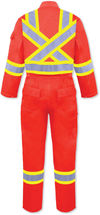 Am image of a Custom Big K 100 Cotton Fire Retardant Coverall in Orange!