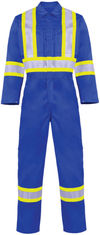 Am image of a Custom Big K 100 Cotton Fire Retardant Coverall in Royal Blue!
