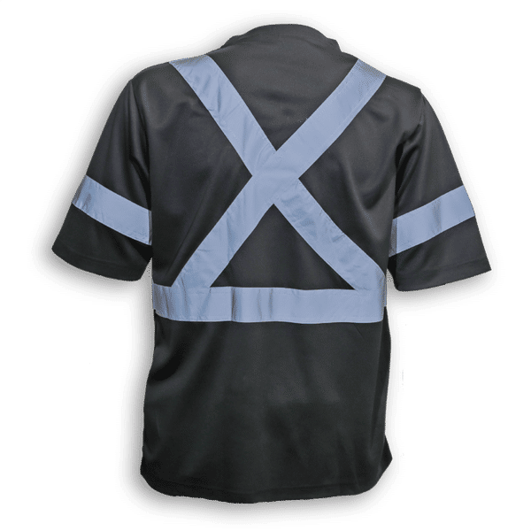 Am image of a Custom Big K 100 Percent Soft Polyester Traffic Safety TShirt in Black!