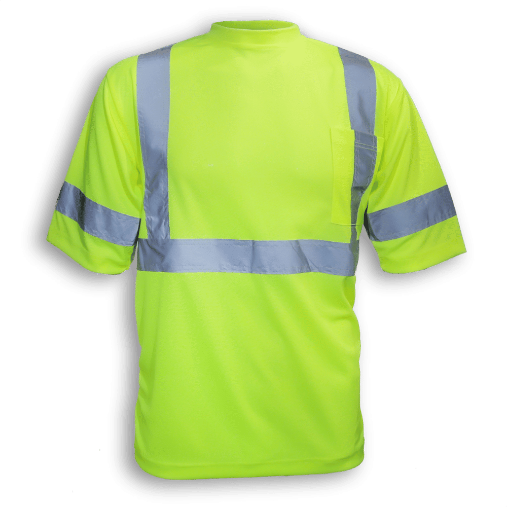 Big K 100 Percent Soft Polyester Traffic Safety TShirt in Lime