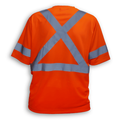 Am image of a Custom Big K 100 Percent Soft Polyester Traffic Safety TShirt in Orange!
