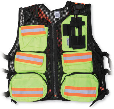 Am image of a Custom Big K Mesh First Aid Safety Vest in Lime!