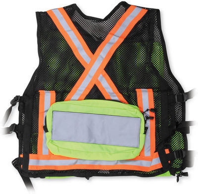 Am image of a Custom Big K Mesh First Aid Safety Vest in Lime!