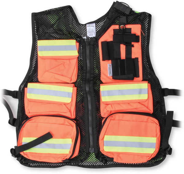 Am image of a Custom Big K Mesh First Aid Safety Vest in Orange!