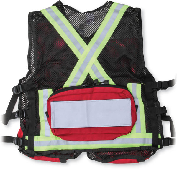 Am image of a Custom Big K Mesh First Aid Safety Vest in Red!
