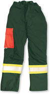 Am image of a Custom Big K 3600 Threshold Faller Safety Pant in Forest Green!