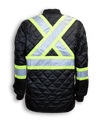 Am image of a Custom Big K Quilt Polyester Traffic Safety Jacket in Black!