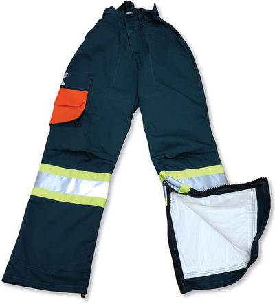 Am image of a Custom Big K Poly Cotton Safety Chap in Forest Green!