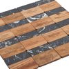 An image of a Custom Black Marble and Wood Coaster Set!