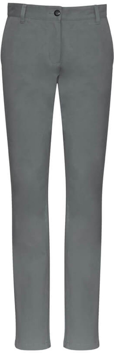 Am image of a Custom Biz Collection Ladies Lawson Chino Pant in Grey!