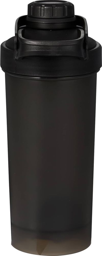 Am image of a Custom Buddy 24oz Recycled Protein Shaker Bottle in Black!