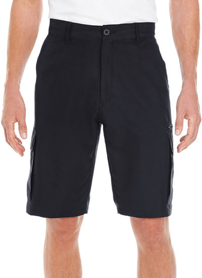 Am image of a Custom Burnside Mens Microfiber Cargo Short in Black!
