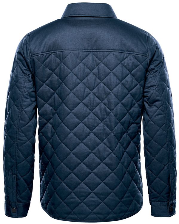 Am image of a Custom Stormtech Men's Bushwick Quilted Jacket in Indigo!
