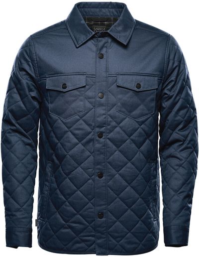 Am image of a Custom Stormtech Men's Bushwick Quilted Jacket in Indigo!