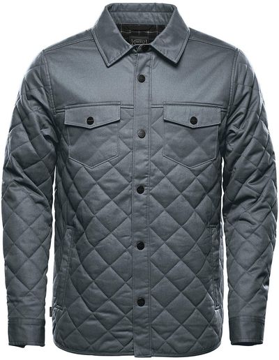 Am image of a Custom Stormtech Men's Bushwick Quilted Jacket in Graphite!