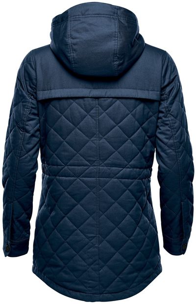 Am image of a Custom Stormtech Women's Bushwick Quilted Jacket in Indigo!