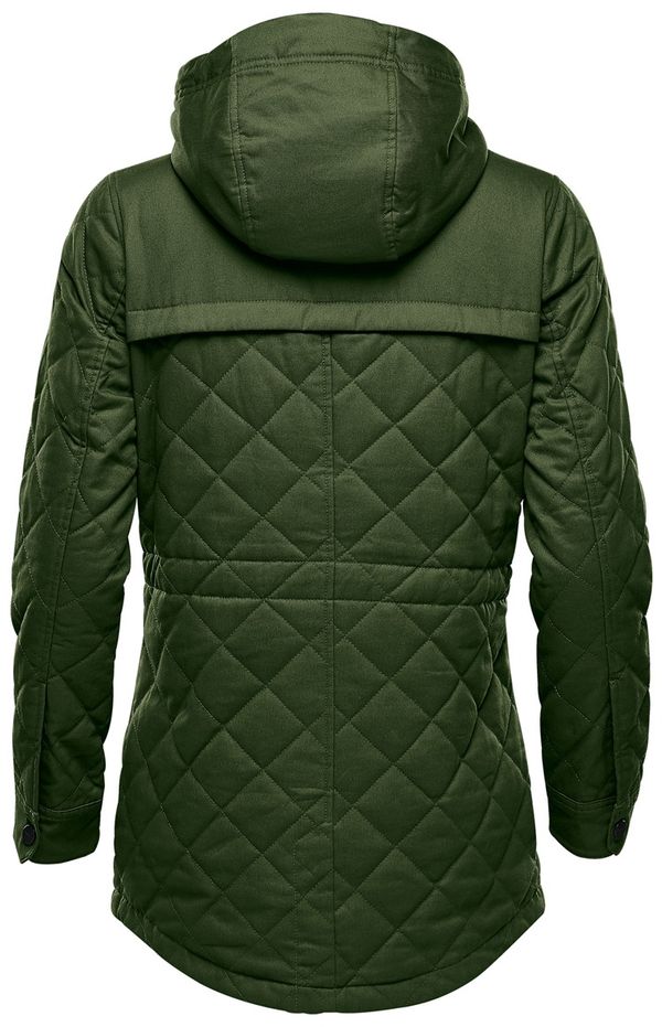 Am image of a Custom Stormtech Women's Bushwick Quilted Jacket in Earth Green!