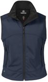 Am image of a Custom Stormtech Womens Cirrus Bonded Vest in NAVY!