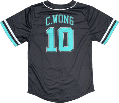 Am image of a Custom Sublimated Button Up Baseball Jersey in Essential!