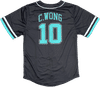 Am image of a Custom Sublimated Button Up Youth Baseball Jersey in Essential!