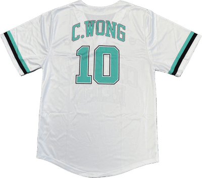 Am image of a Custom Sublimated Two Button Baseball Jersey in Essential!
