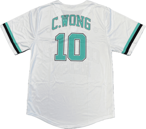 Am image of a Custom Sublimated Two Button Youth Baseball Jersey in Essential!